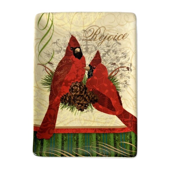 Seasonal Decor Holiday Ceramic Tray "Rejoice" Cracker Barrel Collectible Plate - Picture 1 of 4